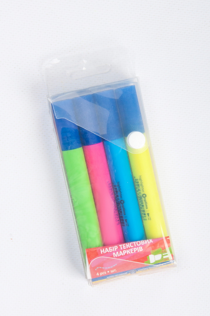 Набір маркерів, 1-4,5 мм, 4 кольори, текстові, OPTIMA